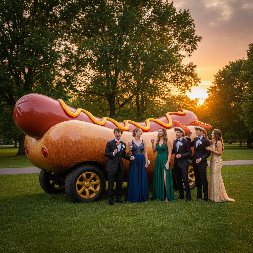 Kansas Teens Turn Heads with Oscar Mayer Wienermobile Prom Arrival